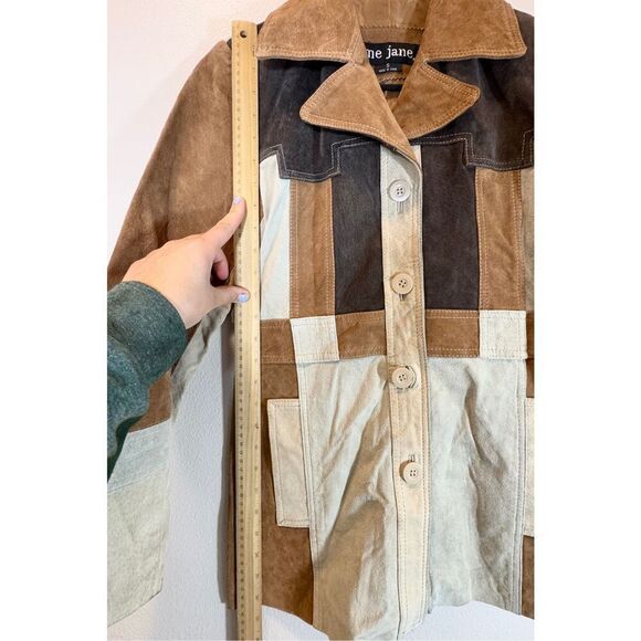 Vintage Me Jane Y2K 90's 100% Leather Patchwork Jacket Women's Small - Picture 6 of 9